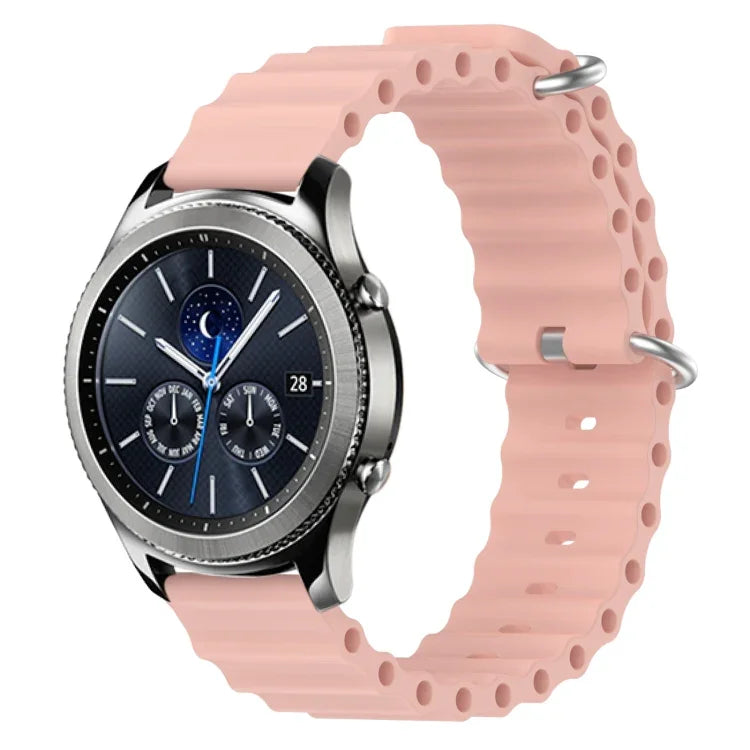 22 mm breites Silikonarmband im Ocean-Style, einfarbig, für Samsung Galaxy Watch3 (45 mm), Samsung Galaxy Watch (46 mm), Samsung Gear S3 Classic und Samsung Gear S3 Frontier