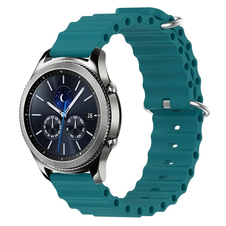 22 mm breites Silikonarmband im Ocean-Style, einfarbig, für Samsung Galaxy Watch3 (45 mm), Samsung Galaxy Watch (46 mm), Samsung Gear S3 Classic und Samsung Gear S3 Frontier