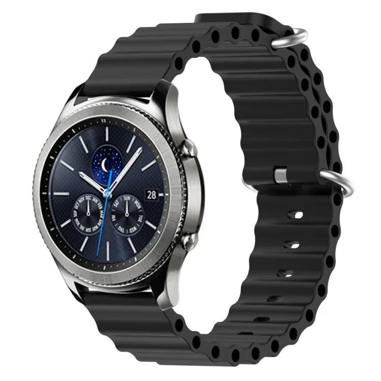 22 mm breites Silikonarmband im Ocean-Style, einfarbig, für Samsung Galaxy Watch3 (45 mm), Samsung Galaxy Watch (46 mm), Samsung Gear S3 Classic und Samsung Gear S3 Frontier