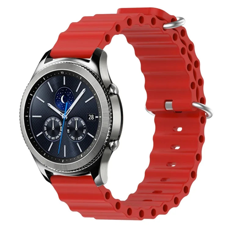 22 mm breites Silikonarmband im Ocean-Style, einfarbig, für Samsung Galaxy Watch3 (45 mm), Samsung Galaxy Watch (46 mm), Samsung Gear S3 Classic und Samsung Gear S3 Frontier