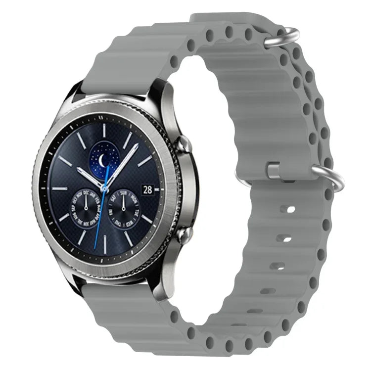 22 mm breites Silikonarmband im Ocean-Style, einfarbig, für Samsung Galaxy Watch3 (45 mm), Samsung Galaxy Watch (46 mm), Samsung Gear S3 Classic und Samsung Gear S3 Frontier