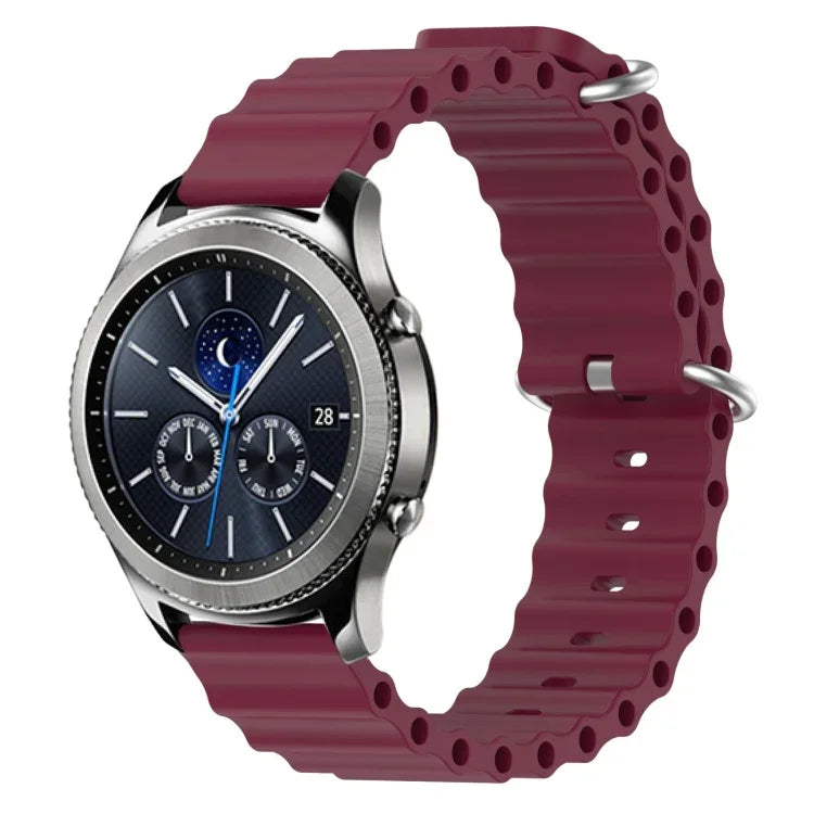 22 mm breites Silikonarmband im Ocean-Style, einfarbig, für Samsung Galaxy Watch3 (45 mm), Samsung Galaxy Watch (46 mm), Samsung Gear S3 Classic und Samsung Gear S3 Frontier