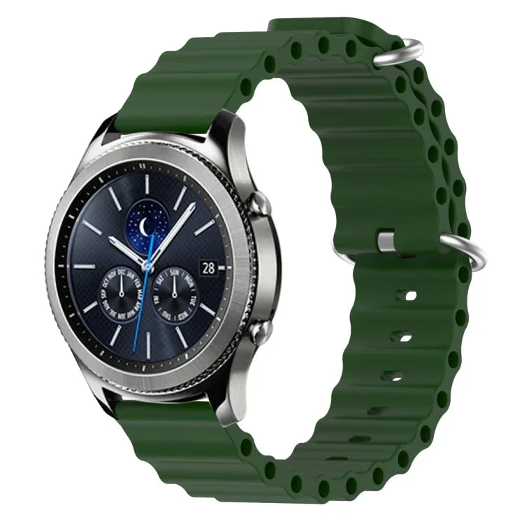 22 mm breites Silikonarmband im Ocean-Style, einfarbig, für Samsung Galaxy Watch3 (45 mm), Samsung Galaxy Watch (46 mm), Samsung Gear S3 Classic und Samsung Gear S3 Frontier