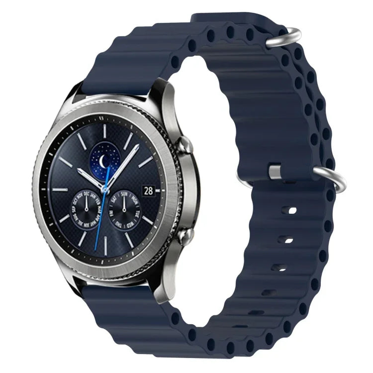 22 mm breites Silikonarmband im Ocean-Style, einfarbig, für Samsung Galaxy Watch3 (45 mm), Samsung Galaxy Watch (46 mm), Samsung Gear S3 Classic und Samsung Gear S3 Frontier
