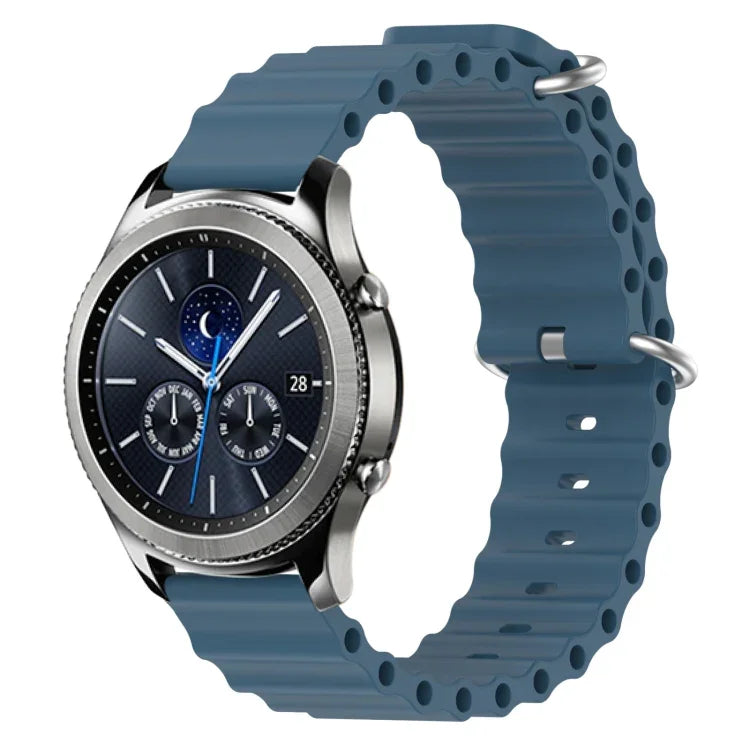 22 mm breites Silikonarmband im Ocean-Style, einfarbig, für Samsung Galaxy Watch3 (45 mm), Samsung Galaxy Watch (46 mm), Samsung Gear S3 Classic und Samsung Gear S3 Frontier