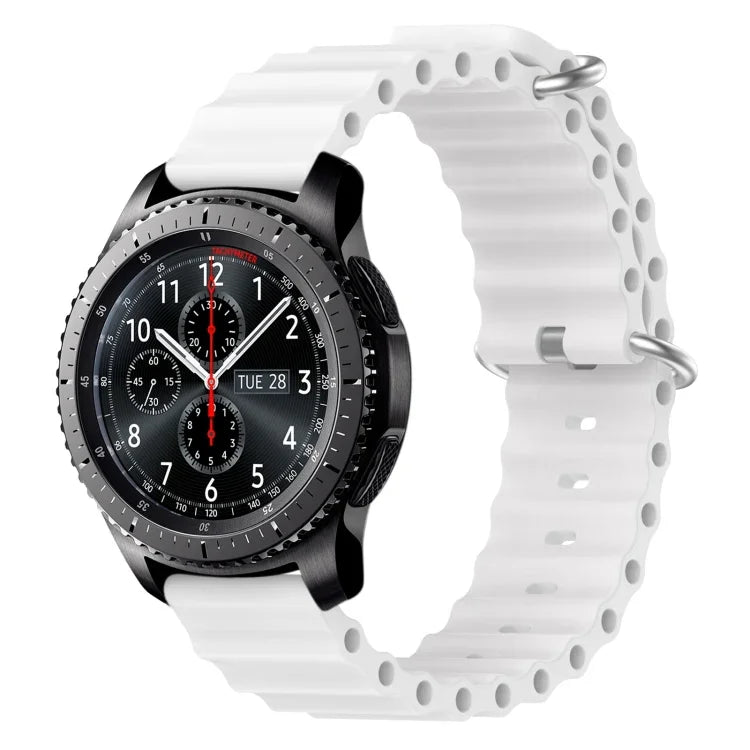22 mm breites Silikonarmband im Ocean-Style, einfarbig, für Samsung Galaxy Watch3 (45 mm), Samsung Galaxy Watch (46 mm), Samsung Gear S3 Classic und Samsung Gear S3 Frontier