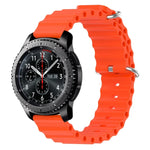 22 mm breites Silikonarmband im Ocean-Style, einfarbig, für Samsung Galaxy Watch3 (45 mm), Samsung Galaxy Watch (46 mm), Samsung Gear S3 Classic und Samsung Gear S3 Frontier