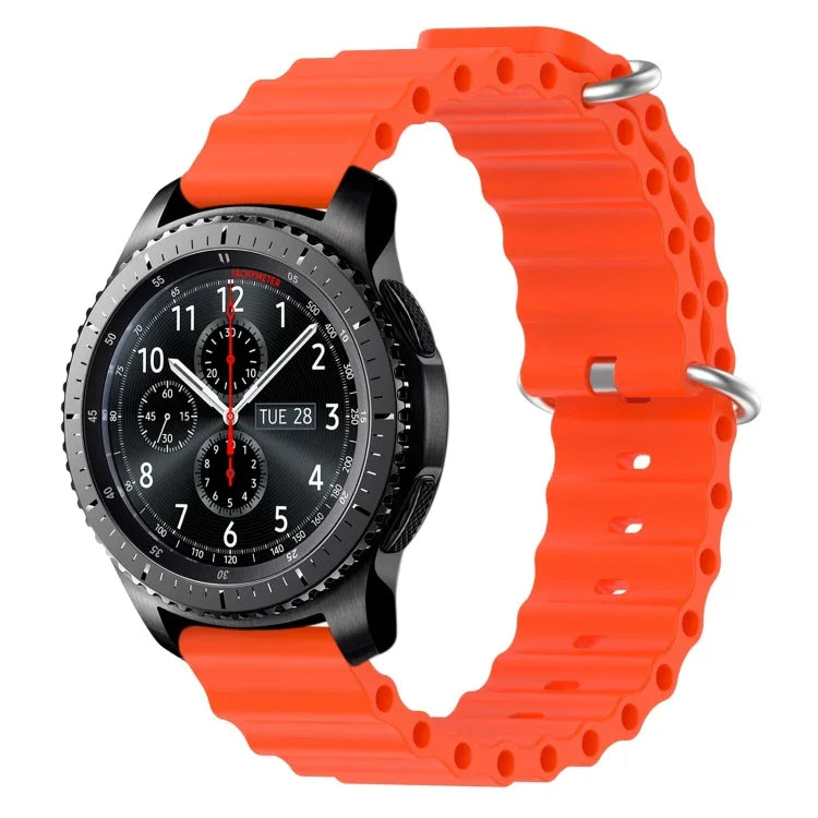 22 mm breites Silikonarmband im Ocean-Style, einfarbig, für Samsung Galaxy Watch3 (45 mm), Samsung Galaxy Watch (46 mm), Samsung Gear S3 Classic und Samsung Gear S3 Frontier