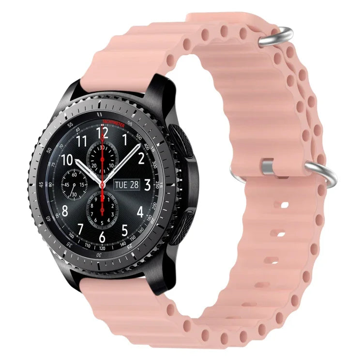22 mm breites Silikonarmband im Ocean-Style, einfarbig, für Samsung Galaxy Watch3 (45 mm), Samsung Galaxy Watch (46 mm), Samsung Gear S3 Classic und Samsung Gear S3 Frontier