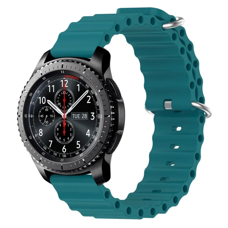 22 mm breites Silikonarmband im Ocean-Style, einfarbig, für Samsung Galaxy Watch3 (45 mm), Samsung Galaxy Watch (46 mm), Samsung Gear S3 Classic und Samsung Gear S3 Frontier