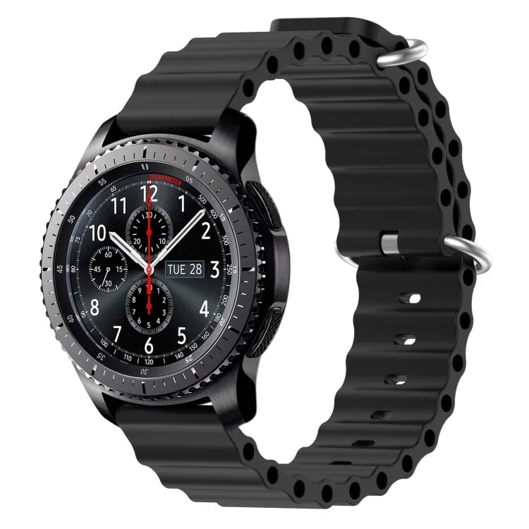 22 mm breites Silikonarmband im Ocean-Style, einfarbig, für Samsung Galaxy Watch3 (45 mm), Samsung Galaxy Watch (46 mm), Samsung Gear S3 Classic und Samsung Gear S3 Frontier