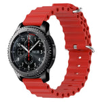 22 mm breites Silikonarmband im Ocean-Style, einfarbig, für Samsung Galaxy Watch3 (45 mm), Samsung Galaxy Watch (46 mm), Samsung Gear S3 Classic und Samsung Gear S3 Frontier
