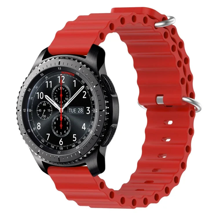 22 mm breites Silikonarmband im Ocean-Style, einfarbig, für Samsung Galaxy Watch3 (45 mm), Samsung Galaxy Watch (46 mm), Samsung Gear S3 Classic und Samsung Gear S3 Frontier