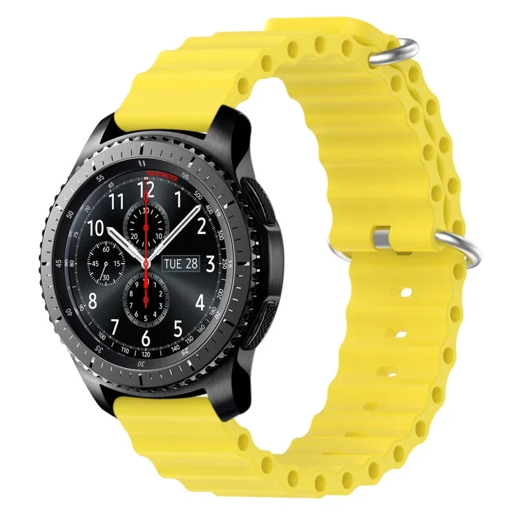 22 mm breites Silikonarmband im Ocean-Style, einfarbig, für Samsung Galaxy Watch3 (45 mm), Samsung Galaxy Watch (46 mm), Samsung Gear S3 Classic und Samsung Gear S3 Frontier