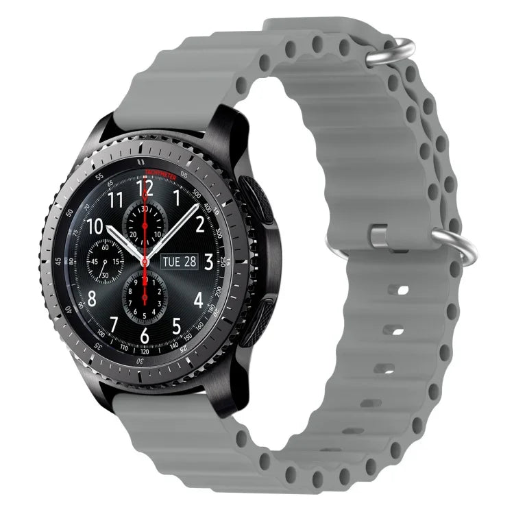 22 mm breites Silikonarmband im Ocean-Style, einfarbig, für Samsung Galaxy Watch3 (45 mm), Samsung Galaxy Watch (46 mm), Samsung Gear S3 Classic und Samsung Gear S3 Frontier