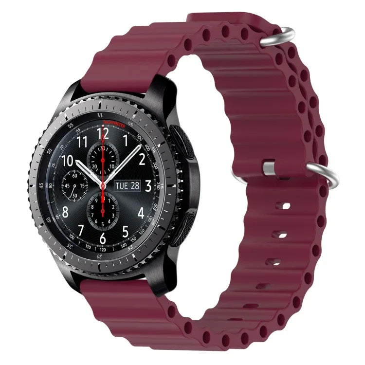 22 mm breites Silikonarmband im Ocean-Style, einfarbig, für Samsung Galaxy Watch3 (45 mm), Samsung Galaxy Watch (46 mm), Samsung Gear S3 Classic und Samsung Gear S3 Frontier