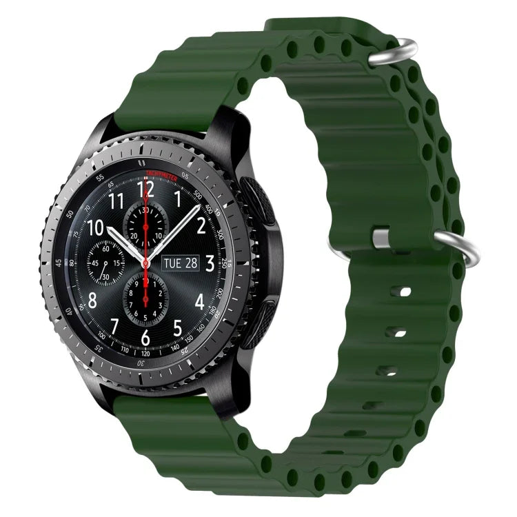 22 mm breites Silikonarmband im Ocean-Style, einfarbig, für Samsung Galaxy Watch3 (45 mm), Samsung Galaxy Watch (46 mm), Samsung Gear S3 Classic und Samsung Gear S3 Frontier