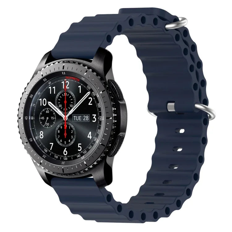 22 mm breites Silikonarmband im Ocean-Style, einfarbig, für Samsung Galaxy Watch3 (45 mm), Samsung Galaxy Watch (46 mm), Samsung Gear S3 Classic und Samsung Gear S3 Frontier