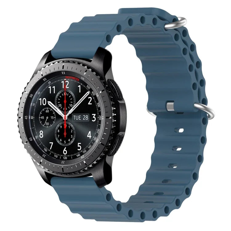 22 mm breites Silikonarmband im Ocean-Style, einfarbig, für Samsung Galaxy Watch3 (45 mm), Samsung Galaxy Watch (46 mm), Samsung Gear S3 Classic und Samsung Gear S3 Frontier