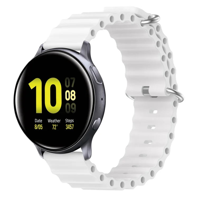 20 mm breites Silikonarmband im Ocean-Style, einfarbig, für Samsung Galaxy Watch Active 2 (44 mm) und Samsung Galaxy Watch (42 mm)