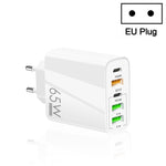 65W Dual PD Type-C + 3 x USB Multi-Port-Ladegerät für Telefon und Tablet-PC, EU-Stecker