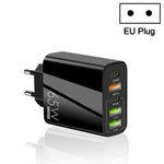 65W Dual PD Type-C + 3 x USB Multi-Port-Ladegerät für Telefon und Tablet-PC, EU-Stecker