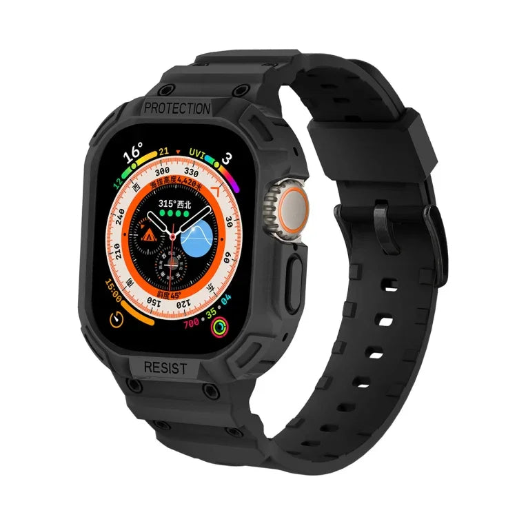 JUNSUNMAY Integrierte TPU-Hülle mit verstellbarem elastischem Armband für Apple Watch Ultra 3 / 2 / 1 (49 mm)