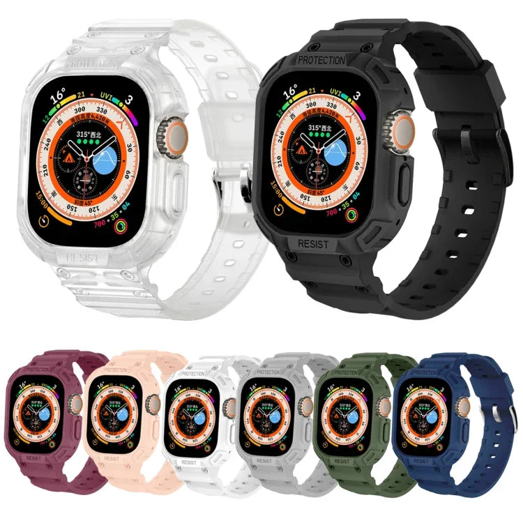 JUNSUNMAY Integrierte TPU-Hülle mit verstellbarem elastischem Armband für Apple Watch Ultra 3 / 2 / 1 (49 mm)