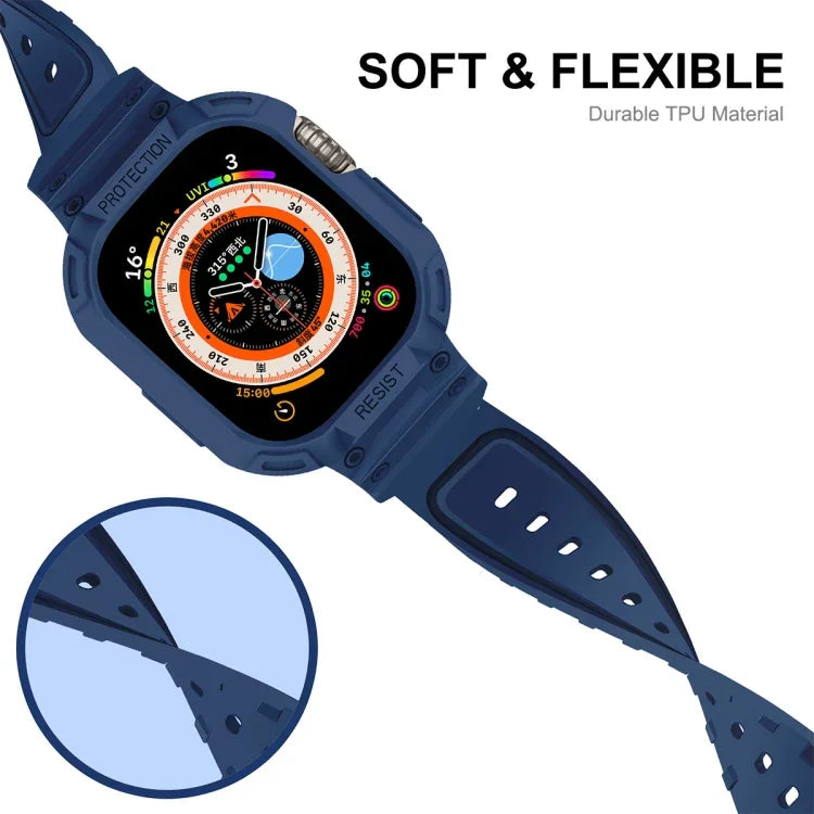 JUNSUNMAY Integrierte TPU-Hülle mit verstellbarem elastischem Armband für Apple Watch Ultra 3 / 2 / 1 (49 mm)