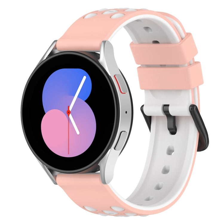 20mm zweifarbiges poröses Silikon-Uhrenarmband, Für Samsung Galaxy Watch5 44mm, Für Samsung Galaxy Watch5 40mm, Für Samsung Galaxy Watch5 Pro 45mm, Für Samsung Galaxy Watch4 44mm