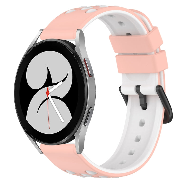 20mm zweifarbiges, poröses Silikon-Uhrenarmband, für Samsung Galaxy Watch4 40mm, für Samsung Galaxy Watch4 Classic 42mm, für Samsung Galaxy Watch4 Classic 46mm, für Samsung Galaxy Watch Active2 40mm
