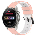 22mm Two-Color Porous Silicone Watch Band, For Huawei Watch 3 Pro New