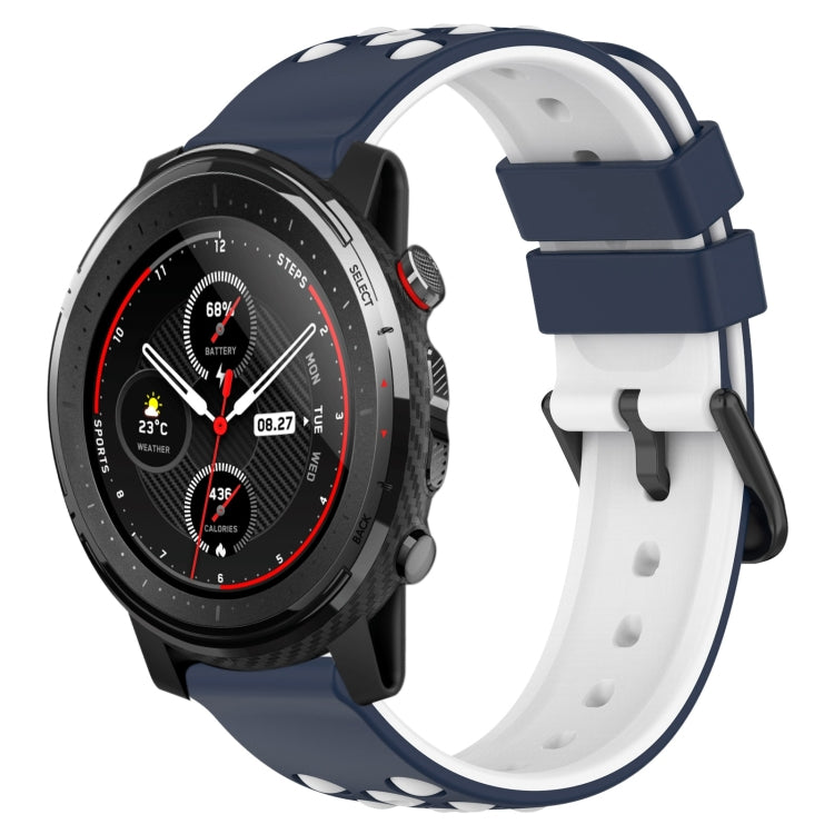 22mm Two-Color Porous Silicone Watch Band, For Amazfit 3, For Amazfit GTR 47mm