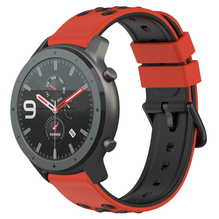 22mm Two-Color Porous Silicone Watch Band, For Amazfit 3, For Amazfit GTR 47mm