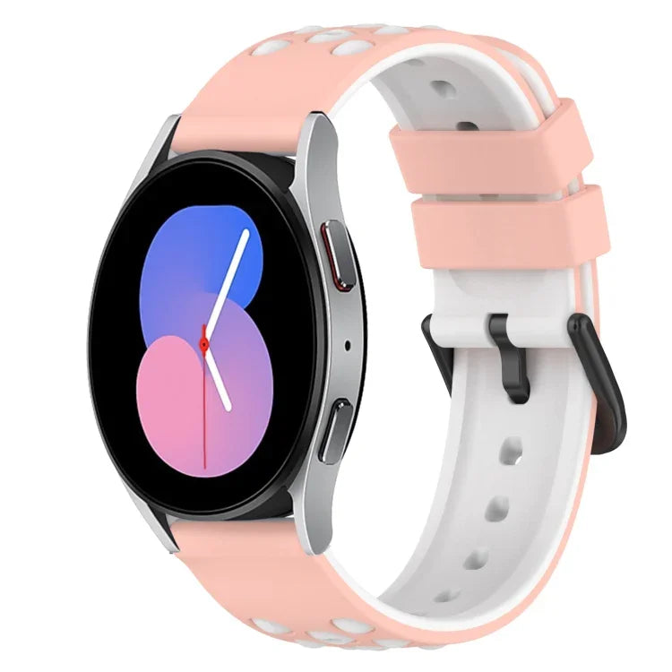 22mm Two-Color Porous Silicone Watch Band, For Samsung Galaxy Watch3 45mm, For Samsung Galaxy Watch 46mm, For Samsung Gear S3 Classic, For Samsung Gear S3 Frontier