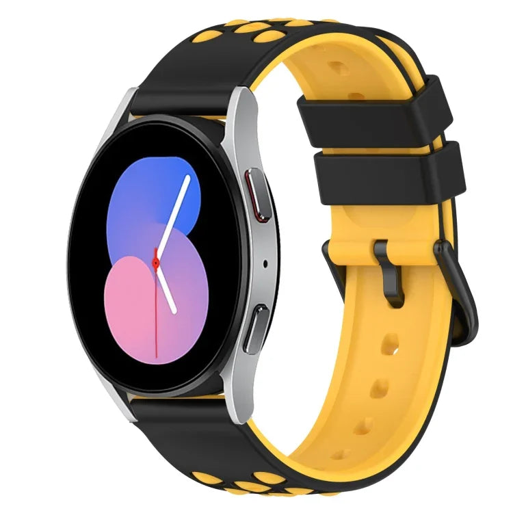 22mm Two-Color Porous Silicone Watch Band, For Samsung Galaxy Watch3 45mm, For Samsung Galaxy Watch 46mm, For Samsung Gear S3 Classic, For Samsung Gear S3 Frontier