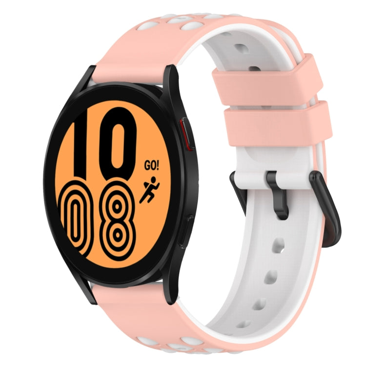 22mm zweifarbiges Silikon-Uhrenarmband, Für Samsung Galaxy Watch4 40mm, Für Samsung Galaxy Watch4 Classic 42mm, Für Samsung Galaxy Watch4 Classic 46mm, Für Samsung Galaxy Watch Active2 40mm