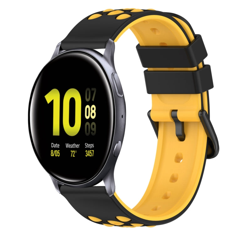22mm zweifarbiges Silikon-Armband, Für Samsung Galaxy Watch Active2 44mm, Für Samsung Galaxy Watch 42mm