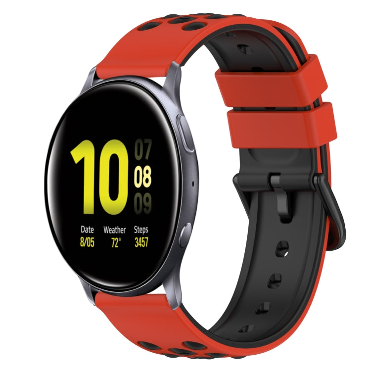 22mm zweifarbiges Silikon-Armband, Für Samsung Galaxy Watch Active2 44mm, Für Samsung Galaxy Watch 42mm