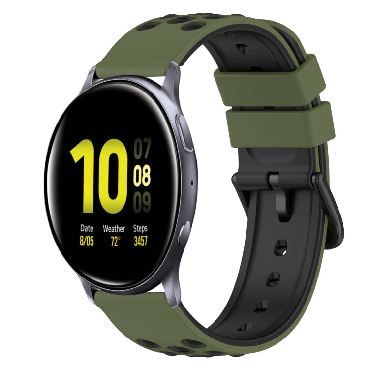 22mm zweifarbiges Silikon-Armband, Für Samsung Galaxy Watch Active2 44mm, Für Samsung Galaxy Watch 42mm