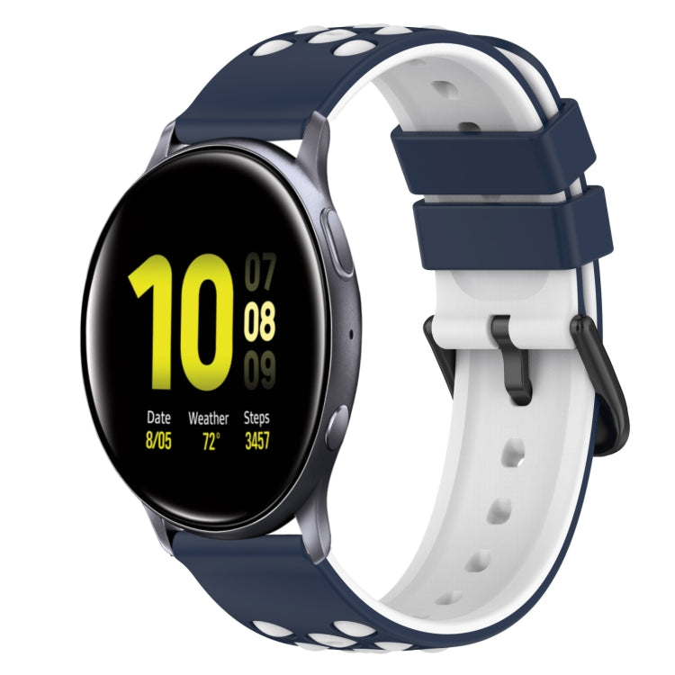 22mm zweifarbiges Silikon-Armband, Für Samsung Galaxy Watch Active2 44mm, Für Samsung Galaxy Watch 42mm