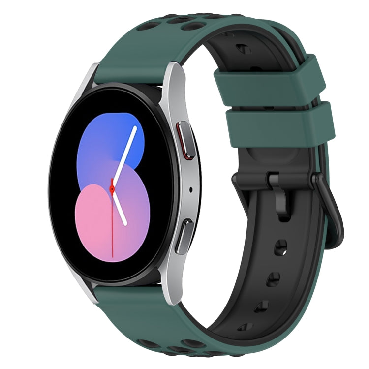 22mm zweifarbiges Silikon-Armband, Für Samsung Galaxy Watch Active2 44mm, Für Samsung Galaxy Watch 42mm