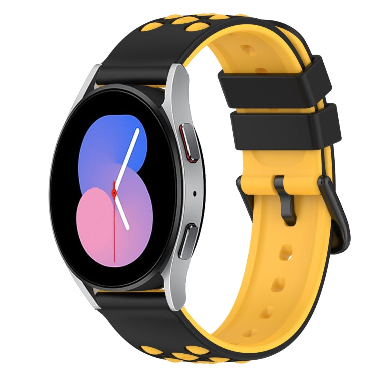 22mm zweifarbiges Silikon-Armband, Für Samsung Galaxy Watch Active2 44mm, Für Samsung Galaxy Watch 42mm