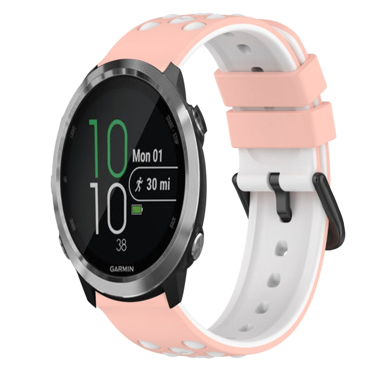 22mm Two-Color Silicone Watch Band, For Garmin Garminmove Style, For Garmin Forerunner 645 Music