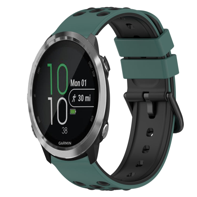 22mm Two-Color Silicone Watch Band, For Garmin Garminmove Style, For Garmin Forerunner 645 Music