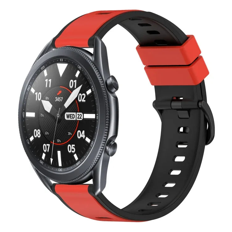 22mm Two-Color Silicone Watch Band, For Samsung Galaxy Watch3 45mm, For Samsung Galaxy Watch 46mm, For Samsung Gear S3 Classic, For Samsung Gear S3 Frontier