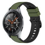 22mm Two-Color Silicone Watch Band, For Samsung Galaxy Watch3 45mm, For Samsung Galaxy Watch 46mm, For Samsung Gear S3 Classic, For Samsung Gear S3 Frontier