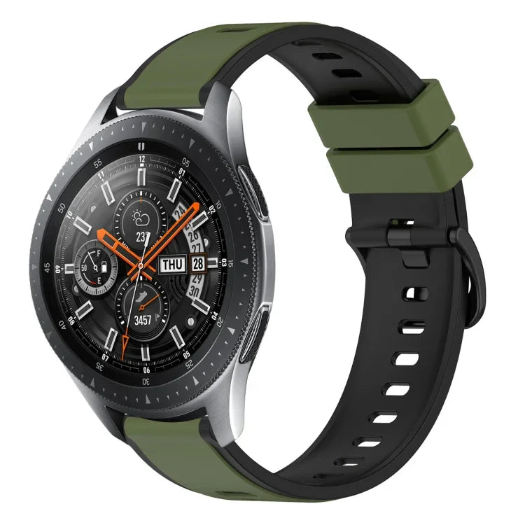 22mm Two-Color Silicone Watch Band, For Samsung Galaxy Watch3 45mm, For Samsung Galaxy Watch 46mm, For Samsung Gear S3 Classic, For Samsung Gear S3 Frontier