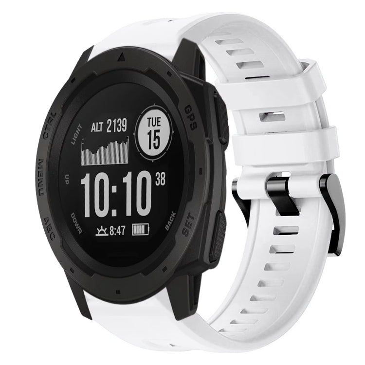 Metal Buckle Solid Color Silicone Watch Band, For  Garmin Instinct, For Garmin Approach S62, For Garmin Fenix 6 GPS, For Garmin Fenix 6 Pro GPS, For Garmin Fenix 6 Sapphire GPS, For Garmin Fenix 5