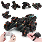 MoFun Fünfrädriges Stuntauto mit 360°-Schwenkarm, 2,4 GHz, multifunktionales RC-Auto, Einzel- und Doppelsteuerung